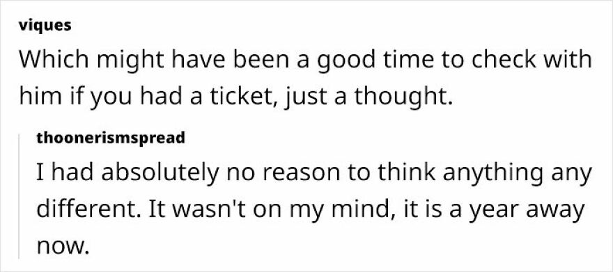 Woman Is Puzzled After Friend Doesn’t Buy Her A Ticket With No Warning After Doing It For 17 Years