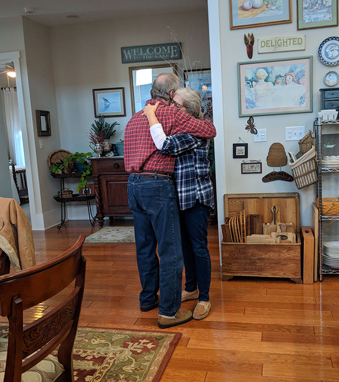 My Dad Was Admitted To The Hospital Right Before Christmas. We Didn't Know If He Would Make It Home, Especially Not For Christmas. This Is My Parents Slow Dancing On Christmas Day 