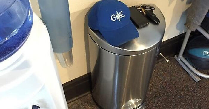 This Is A Gym Trash Can, Not Your Personal Shelf