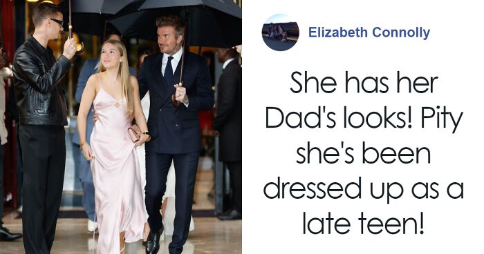 Harper Beckham, 13, Sparks Controversy With “Inappropriate” Pink Satin Gown At Mom’s Fashion Show