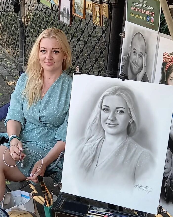 Street Artist Draws Realistic Portraits In One Hour (25 New Pics)