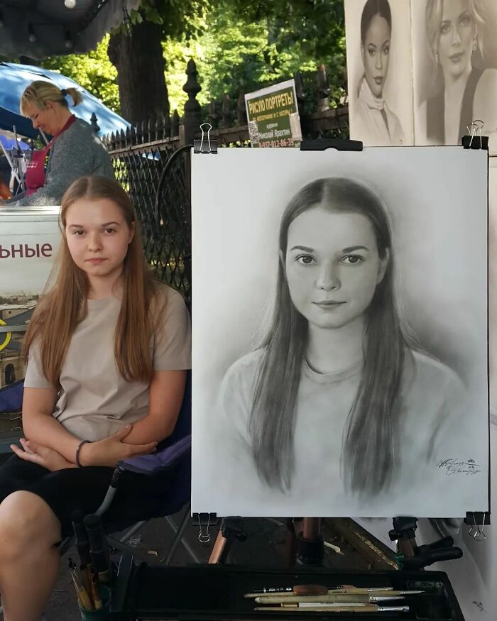 Street Artist Draws Realistic Portraits In One Hour (25 New Pics)