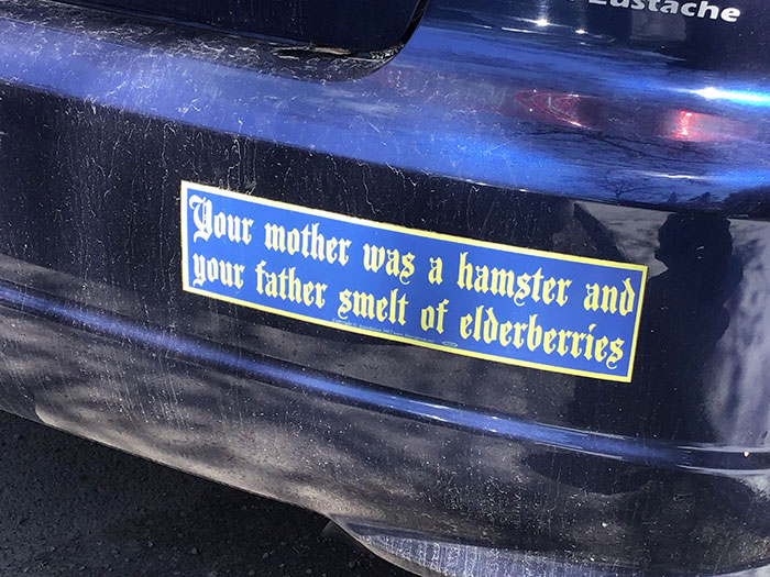 This Monty Python Bumper Sticker