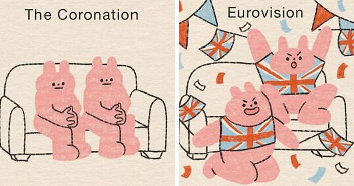 Snarky British Humor Delivered Through Sassy Pink Rabbits By Clarice Tudor (47 Pics)