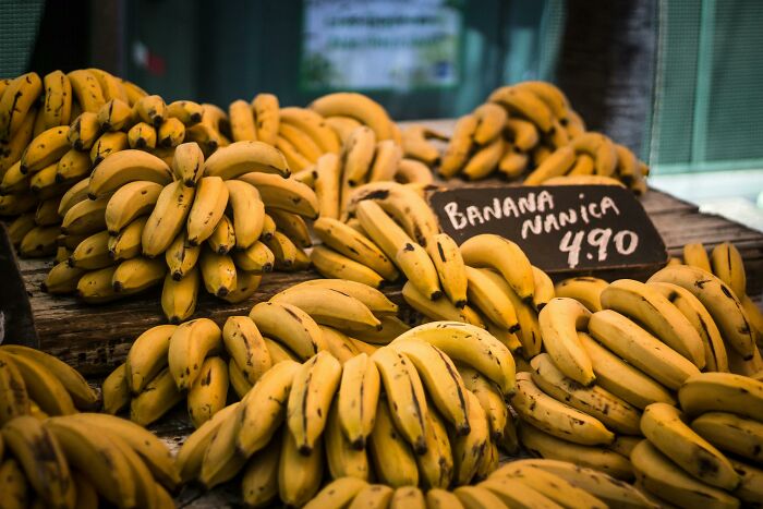 Bananas on display.