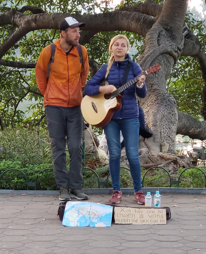 Saw A Bunch Of "Begpackers" In Hanoi, Vietnam Begging Locals For Money To Fund Their Travel Around The World