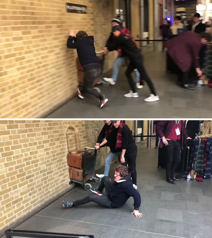 Un hombre intenta entrar en Hogwarts en Londres