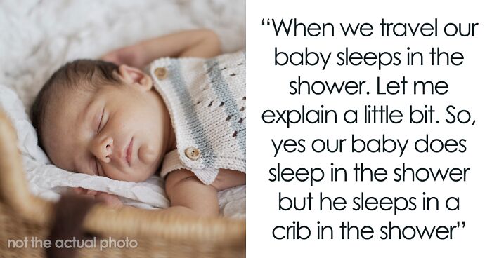 Mom Shares Her Travel Hack That Includes Making Baby Sleep In The Shower, Sparks Discussion Online