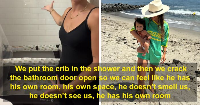 Mom Gives “Baby Shower” A New Meaning By Making Her Infant Sleep In The Shower While Traveling