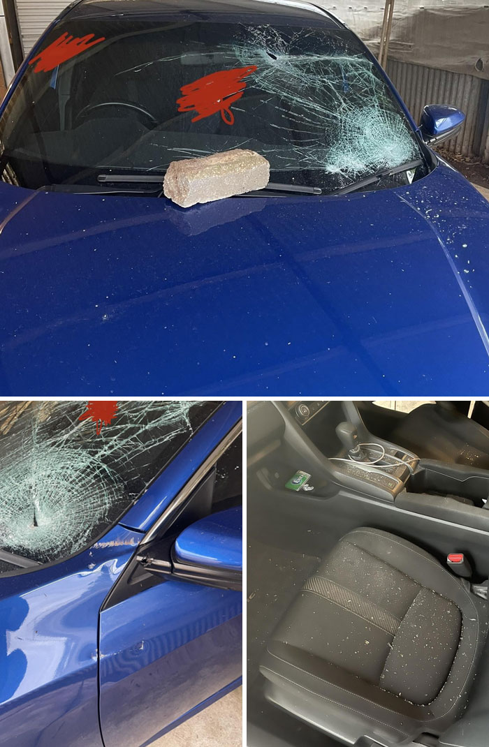 Insane Neighbor Decided To Throw Bricks At My Car