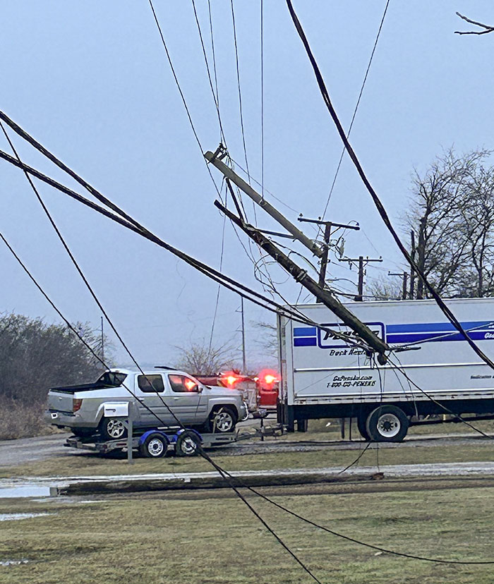 New Neighbors Just Moved In And Hit A Telephone Pole Taking Out Power To The Whole Block