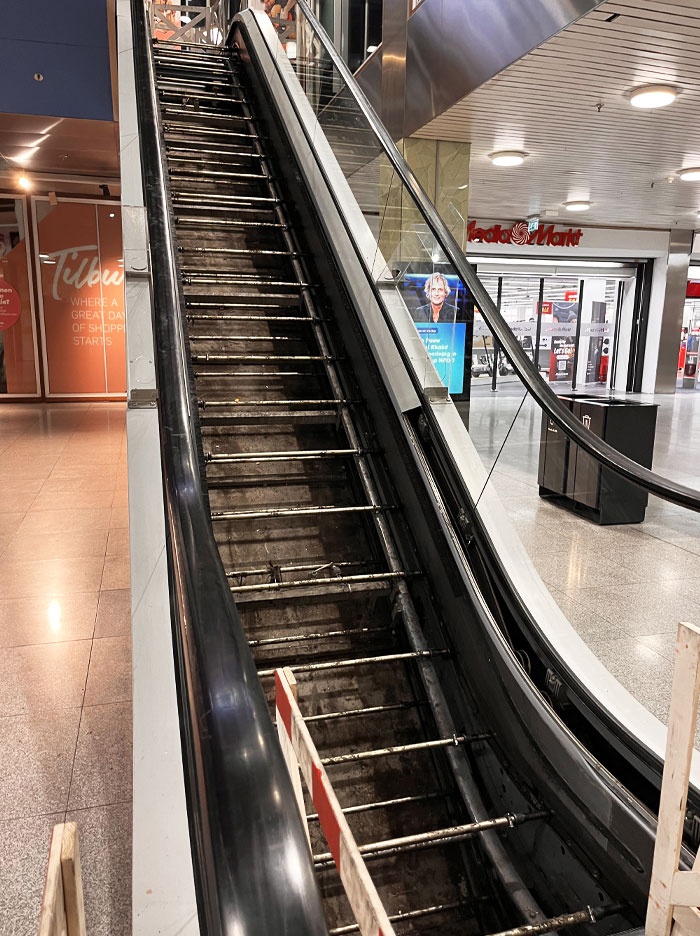 The Inside Of An Escalator