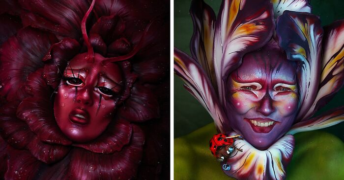 I Transformed My Loved Ones Into Flower-Inspired Characters Using Makeup (9 Pics)