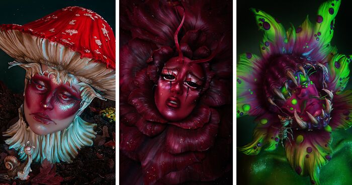 I Transformed My Loved Ones Into Flower-Inspired Characters Using Makeup (9 Pics)