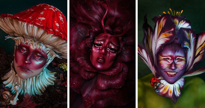 I Transformed My Loved Ones Into Flower-Inspired Characters Using Makeup (9 Pics)