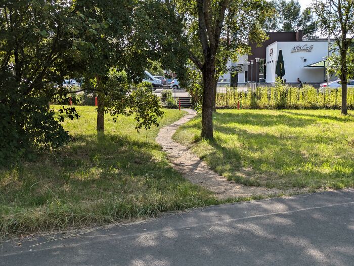 Path From A Tram Station To A McDonald's Restaurant. They Even Built Stairs