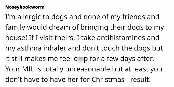 Woman Is Allergic To Dog, MIL Still Insists On Bringing Over Hers, So Woman Cancels Party