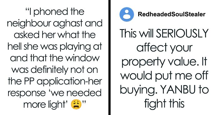 Homeowner Halts Neighbor's House Renovation After They Start Installing A Window Over Their Yard