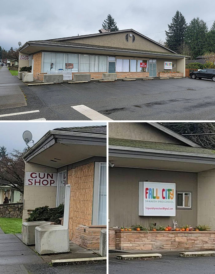 A Gun Store And A Daycare Center Sharing The Same Building. God Bless America