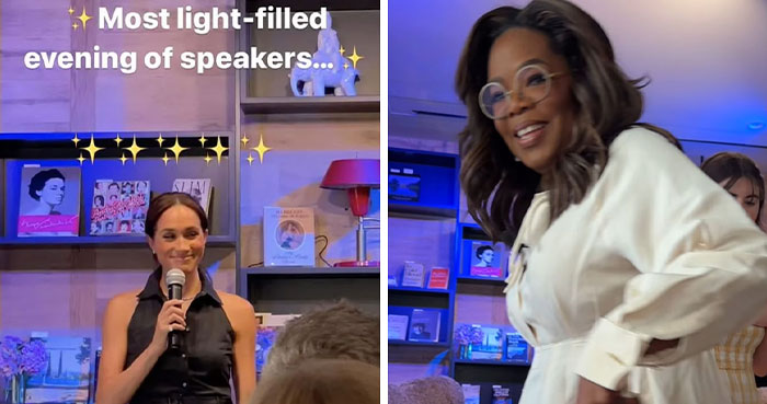 Awkward Moment As Oprah Interrupts Meghan Markle Mid-Speech During Book Store Opening