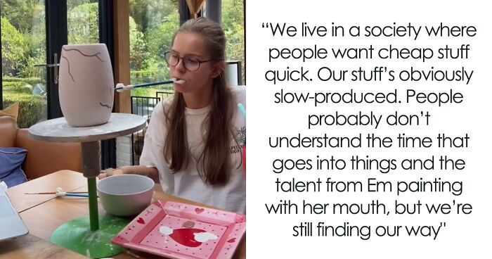 Painter Who Was Paralyzed At 13 Uses Her Mouth To Paint On Her Sister’s Ceramics, Goes Viral Online