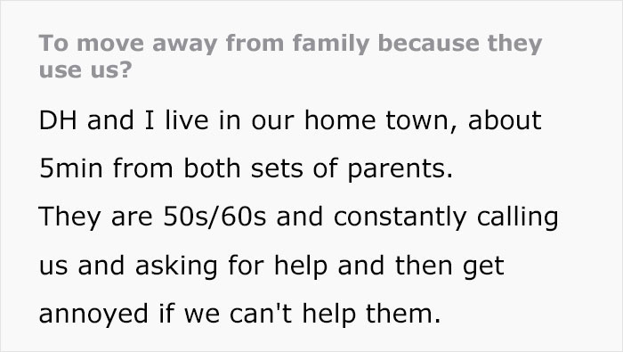 Couple Considering Moving Away From Their Parents All Because Of Their Exhausting Requests For Help