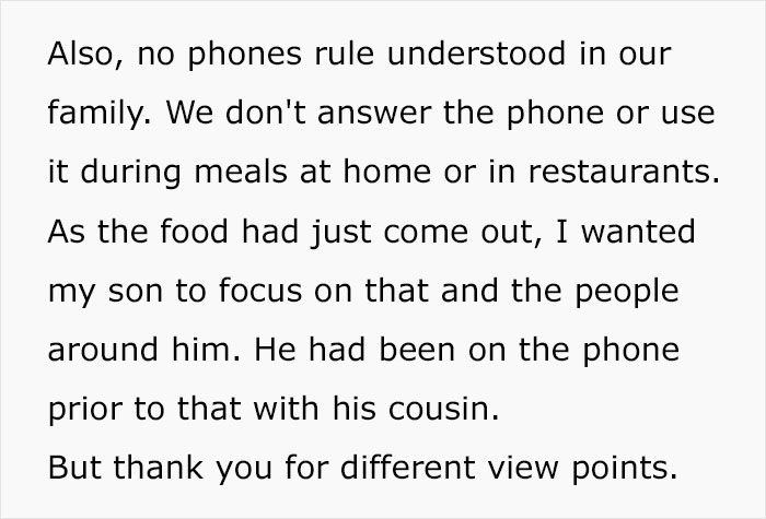 Woman Isolates In “Survival Mode” After In-Laws Override Her Rule Of No Phones At The Table