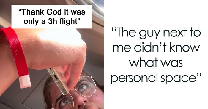 Woman Gets A Window Seat, But Doesn't Get To Enjoy It As A Man Keeps Invading Her Personal Space 