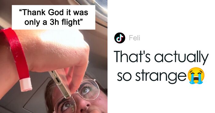 Guy Can’t Stop Reaching Over Plane Seat Neighbor To Take Pics, She’s Just Stunned At His Unawareness