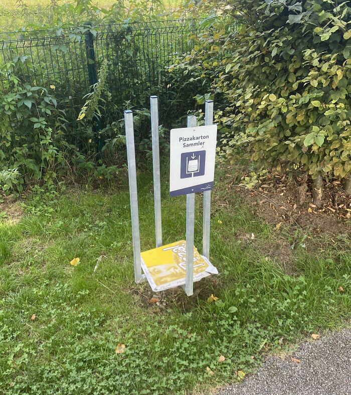 This Park In Germany Has A Special Container For Pizza Boxes