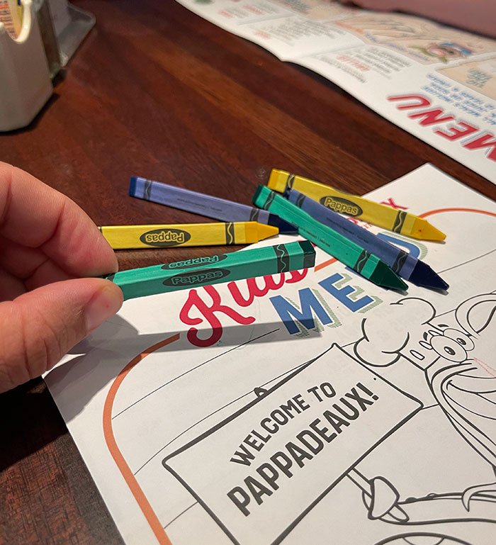 These Restaurant Kids Meal Crayons With Flat Edges To Prevent Rolling Off The Table