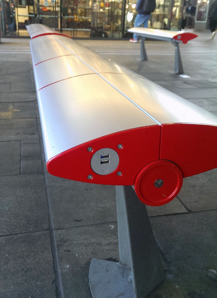 Public Bench In Swiss Train Station Has USB Ports