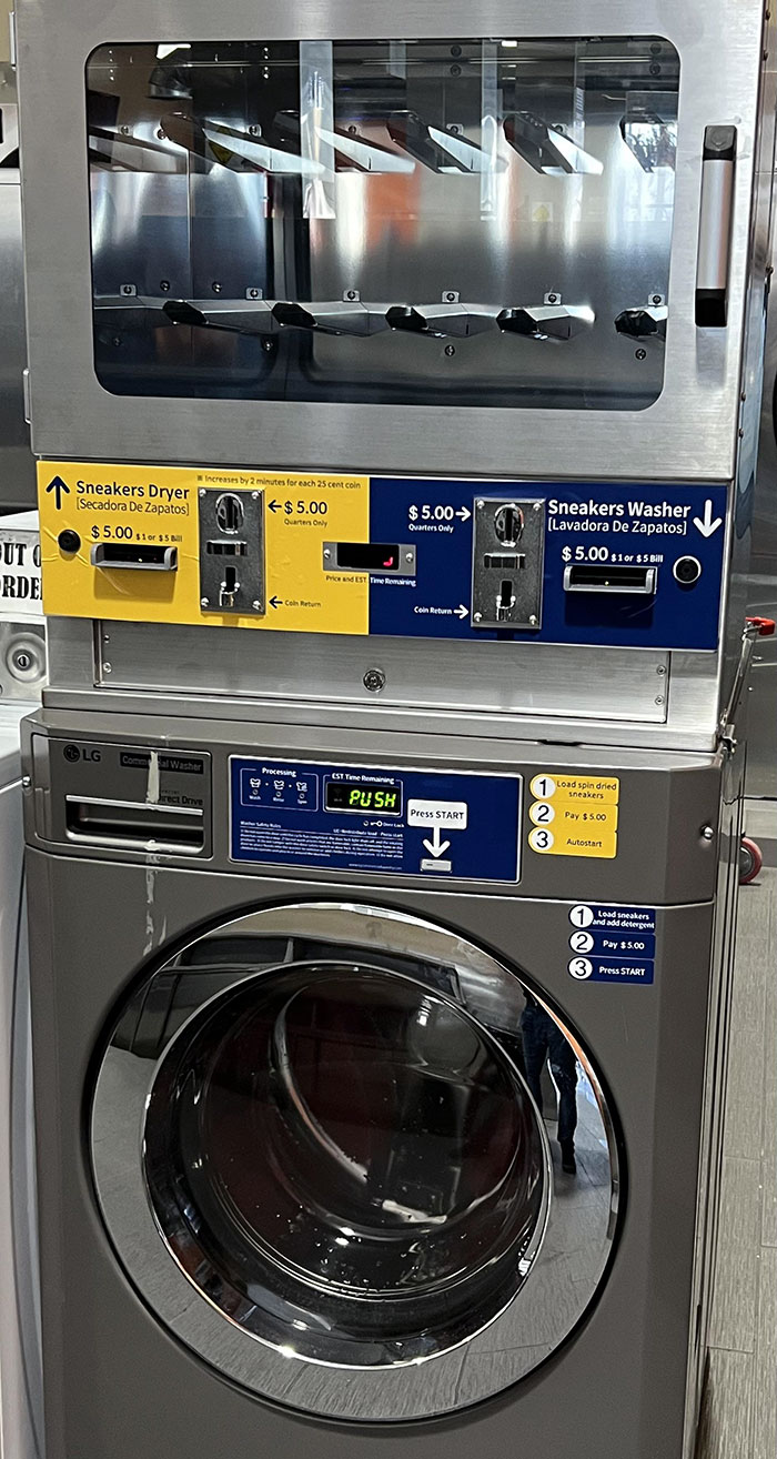 This Washer/Dryer Just For Sneakers That Was Just Installed At A Local Laundromat