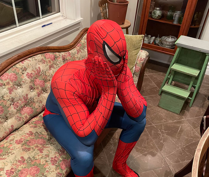 Husband Finds Being Trapped In Spiderman Suit Twice In 4 Years By Wife Less Than Funny