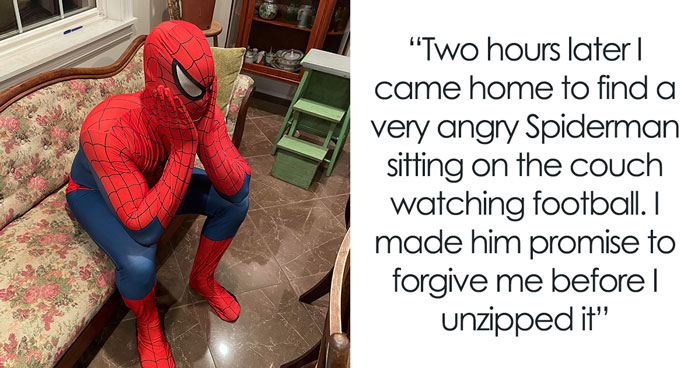 Husband Finds Being Trapped In Spiderman Suit Twice In 4 Years By Wife Less Than Funny