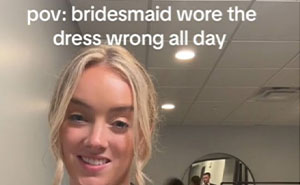 Woman Horrified To Realize Her Bridesmaid Dress Was On Backward “All Day”