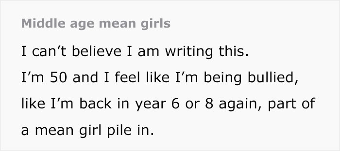 50YO Feels Like She's Being Bullied Out Of Leaving Friend Group By "Middle-Aged Mean Girls"