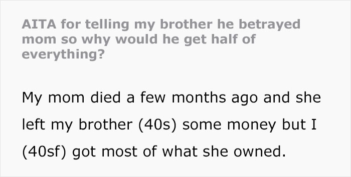 Man Can’t Understand Why He Didn’t Get Equal Inheritance, Gets A Reality Check From Sister