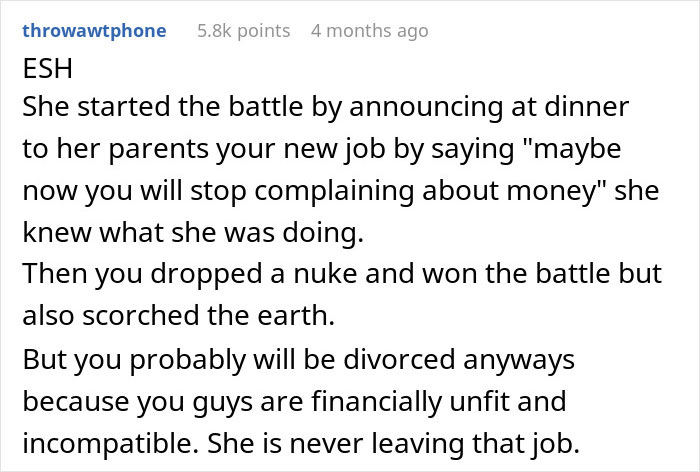 “We're Hemorrhaging Money”: Man Threatens Divorce Over Wife's Reluctance To Change Jobs