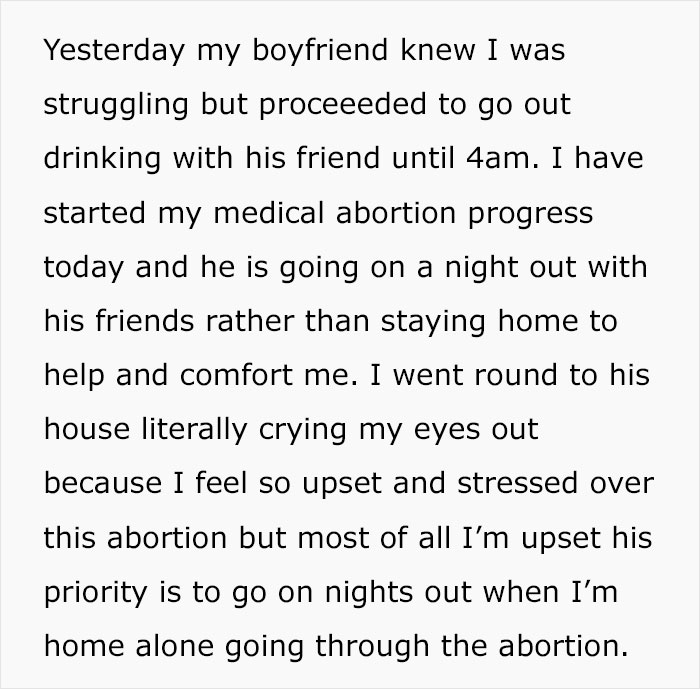 Guy Picks His Friends Over Being With GF Going Through Abortion, She Considers Showing Him The Door