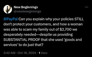 My Family Of Five Is In Distress After A Woman Used Paypal “Goods And Services” To Scam Us Out Of Nearly $3k