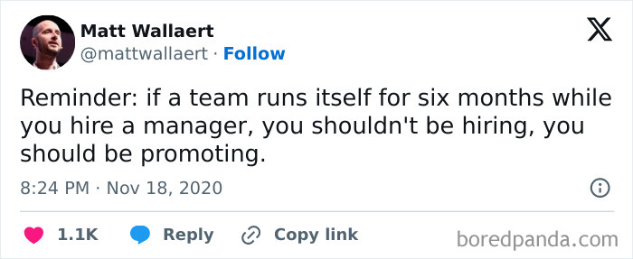 Counterpoint: If It's Taking 6 Months For An Upper Manager To Fill A Position, The Company Should Be Looking To Fill 2 Positions