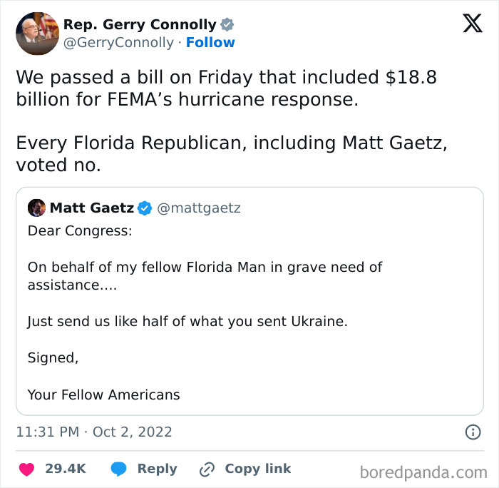 Florida Needs Help, But Their Reps Said No To Fema Funding