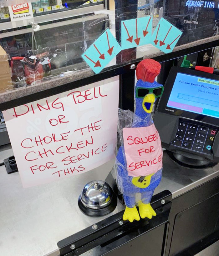 Dollar General Has A Dedicated Squeezing Chicken To Summon A Cashier To The Register