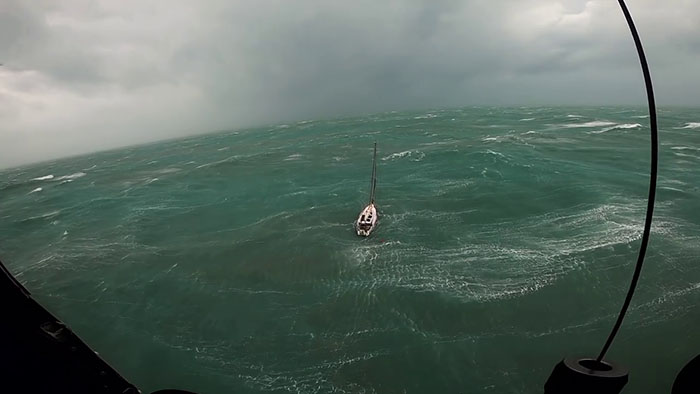 Hurricane Traps Man And His Dog On The Ocean, They Manage To Call The Coast Guard And Get Rescued