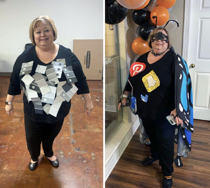 My Mom Just Won Her Company's Halloween Costume Contest As "Fifty Shades Of Gray." I Also Need Everyone To See Last Year's Costume When She Was A "Social Butterfly"