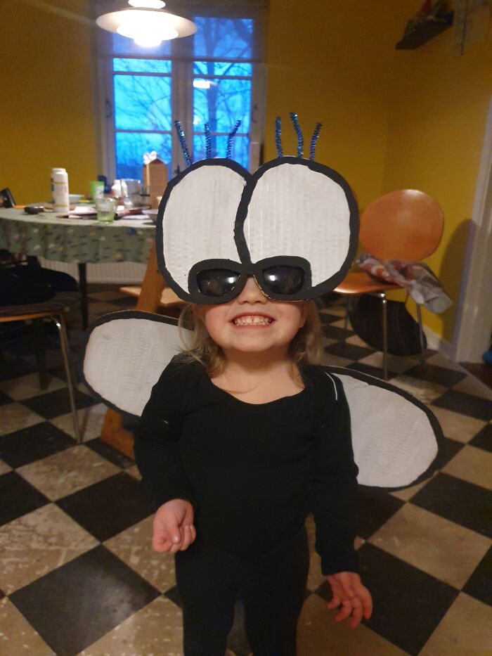 My Kid Wanted To Be A Fly. This Was The Result! Was Pretty Proud Of The Result, Actually! So Was She ❤