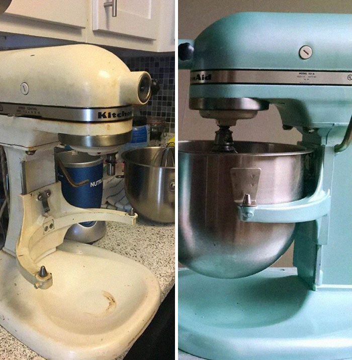 Found This KitchenAid Mixer From The 1970's For $35. New Grease And Paint And It's As Good As New