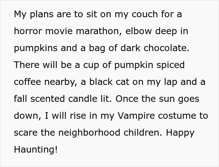 Avid Halloween Lover Gets Hugely Upset Over Prospect Of Working On The Holiday, Drama Ensues