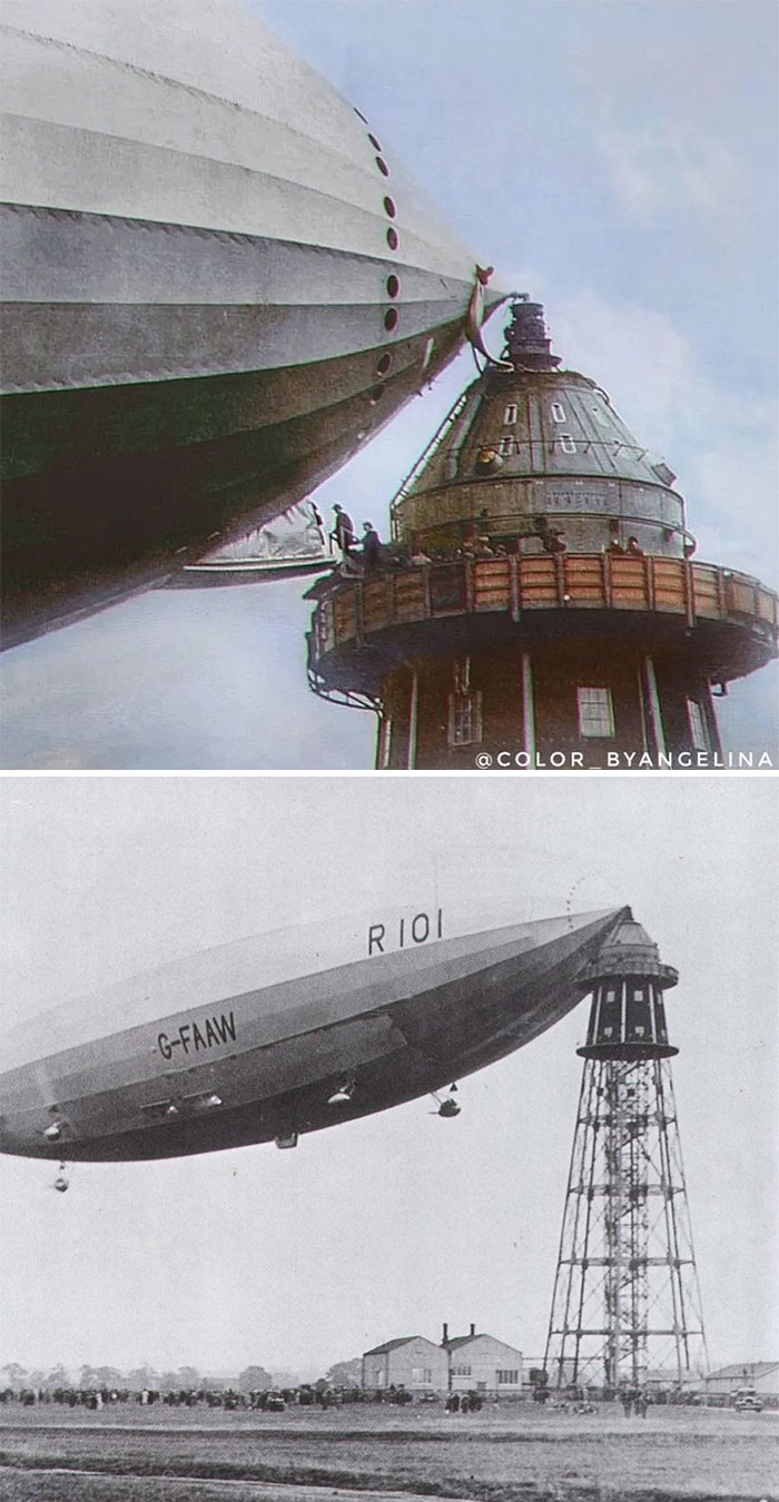 This Is How Passengers Would Board Airships. This Photo Shows British Airship R101 In 1930